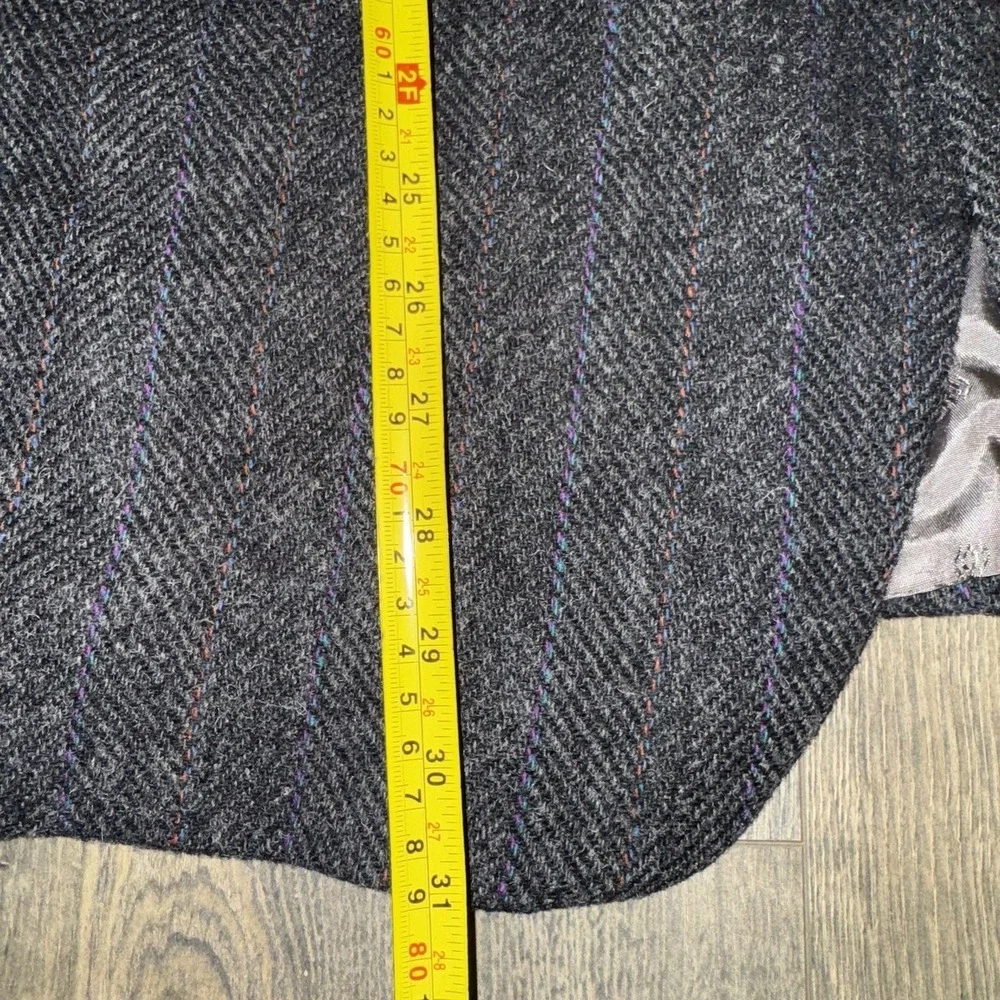 Vtg‎ Hunting Horn Wool Sport Coat Mens 44L Herringbone Tweed Blazer Suit Jacket